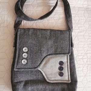 Zakó stílusú váll/oldaltáska, Táska & Tok, Kézitáska & válltáska, Vállon átvethető táska, Patchwork, foltvarrás, MESKA