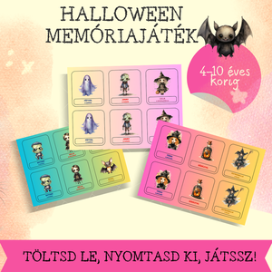 Halloween 3in1 memóriajáték gyerekeknek - Meska.hu