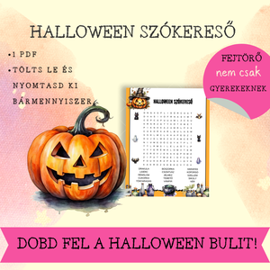 Halloween szókereső nem csak gyerekeknek, Játék & Sport, Készségfejlesztő és Logikai játék, Logikai játékok, Fotó, grafika, rajz, illusztráció, MESKA