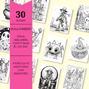 Halloween színező nagyobbaknak - otthon & életmód - dekoráció - halloween - halloweeni meghívó, képeslap, ajándékkísérő - Meska.hu