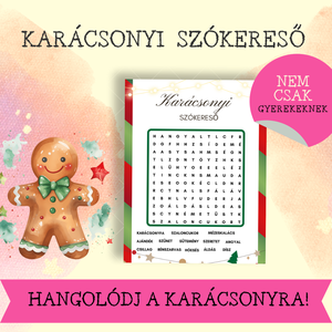 Karácsonyi szókereső nem csak gyerekeknek, Játék & Sport, Készségfejlesztő és Logikai játék, Logikai játékok, Fotó, grafika, rajz, illusztráció, MESKA
