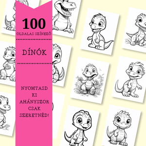 Dínós színező 100 oldallal - Meska.hu
