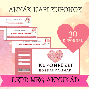 Anyák napi kuponok , Otthon & Életmód, Papír, írószer, Ajándékkísérő, Ajándékozás kellékei, Fotó, grafika, rajz, illusztráció, MESKA