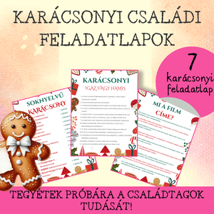 Karácsonyi családi feladatlapok, Játék & Sport, Készségfejlesztő és Logikai játék, Logikai játékok, Fotó, grafika, rajz, illusztráció, MESKA