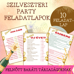 Szilveszteri party feladatlapok - játék & sport - táblajáték és kártyajáték - társasjátékok - Meska.hu
