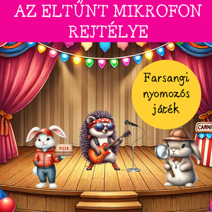 Farsangi nyomozás - Az eltűnt mikrofon rejtélye, Játék & Sport, Készségfejlesztő és Logikai játék, Logikai játékok, Fotó, grafika, rajz, illusztráció, MESKA
