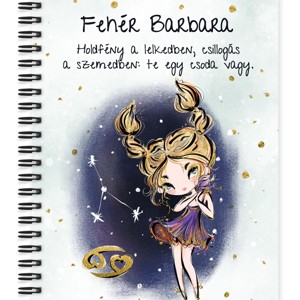 Személyre szabható - Szőke hajú Csini Rák lány mintás A5-ös füzet, Otthon & Életmód, Papír, írószer, Jegyzetfüzet & Napló, , MESKA