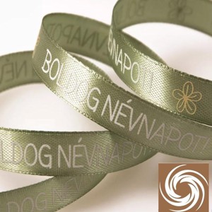 Boldog névnapot feliratos szalag - vintage zöld, Kellékek & szerszámok, Rövidáru, Textilszalag, Szalag, pánt, , MESKA