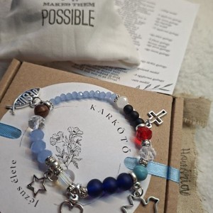 Jézus élete - keresztény történet karkötő-kék-108, Ékszer, Karkötő, Bogyós karkötő, , MESKA