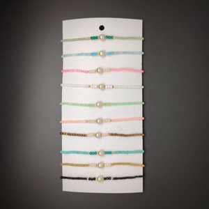 Állítható műanyag gyöngy fazettált karkötő csomag 10db, Ékszer, Karkötő, , MESKA