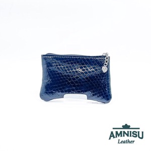 Fekete lakk kígyómintás - sötét arany ívelt egy cipzáras kulcstartó C8023 - táska & tok - kulcstartó & táskadísz - kulcstartó - Meska.hu