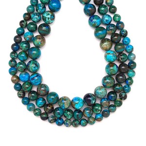 Krizokolla golyó A 6-7mm  ékszerkészítő alapanyag (füzér), Kellékek & szerszámok, Ásvány alapanyag, Ásványfüzér, , MESKA