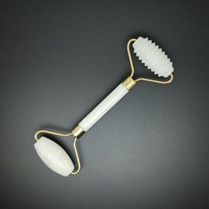 Masszázs roller Jáde fehér rücskös végű 15x4x2cm, Otthon & Életmód, Dekoráció, Spiritualitás, Ásványok, , MESKA