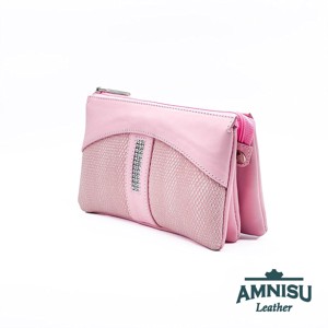 Rózsaszín - nyomott mintás egyenes swarovski köves női pénztárca G4020-4021 -  - Meska.hu