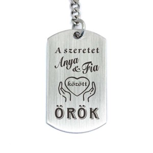 Szeretet anya és fia közt acél medálos kulcstartó - táska & tok - kulcstartó & táskadísz - kulcstartó - Meska.hu