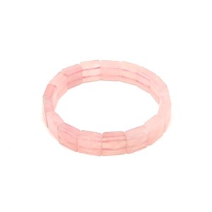 Rózsakvarc fazettált négyzet karkötő 11,5x5,5-6mm, Ékszer, Karkötő, Ásványkarkötő, , MESKA