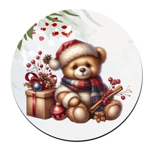 Karácsonyi Teddy maci (fahéj) bögre alátét, , , MESKA