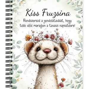 Személyre szabható - Tündéri hermelin, a kecses felfedező mintás A5-ös füzet, Otthon & Életmód, Papír, írószer, Jegyzetfüzet & Napló, , MESKA