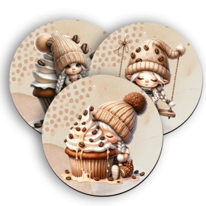 3 db cuki Kávés manó lány alátét szett (#61), , , MESKA