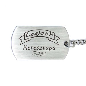 Legjobb Keresztapa acél szögletes medálos kulcstartó, Táska & Tok, Kulcstartó & Táskadísz, Kulcstartó, , MESKA
