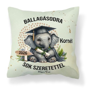 Ballagás 2026: elefánt mintás egyedi párna névvel - személyre szabott emlék (POLI40-0406) - Meska.hu