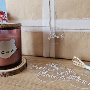 Akril ajándékkísérő szett (6 db)  - otthon & életmód - papír, írószer - ajándékozás kellékei - ajándékkísérő - Meska.hu