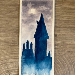 Harry Potter - Hogwarts könyvjelző, Művészet, Festmény, Akvarell, Festészet, MESKA