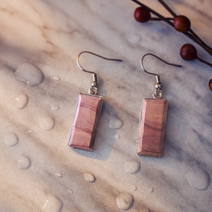 Cédrus fülbevaló, Ékszer, Fülbevaló, Lógó fülbevaló, Famegmunkálás, Ékszerkészítés, MESKA