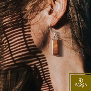 Fekete dió fülbevaló - ékszer - fülbevaló - lógó fülbevaló - Meska.hu