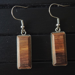 Fekete dió fülbevaló - ékszer - fülbevaló - lógó fülbevaló - Meska.hu