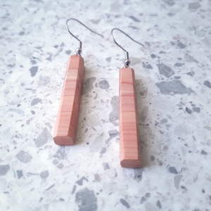 Cédrus fülbevaló, Ékszer, Fülbevaló, Lógó fülbevaló, Famegmunkálás, Ékszerkészítés, MESKA