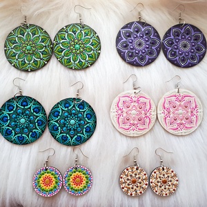 Pontozott Mandala Fülbevalók - Meska.hu
