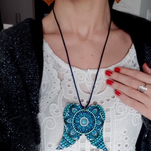 Angyalszárny Pontozott Mandala Nyaklánc - ékszer - nyaklánc - hosszú nyaklánc - Meska.hu