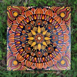 Szakrális Tűz pontozott mandala kép  - Meska.hu