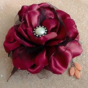 Bordó rózsás érmetárca, Táska & Tok, Pénztárca & Más tok, Aprópénztartó, Varrás, MESKA