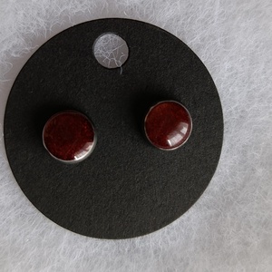 Red Velvet fülbevaló , Ékszer, Fülbevaló, Pötty fülbevaló, Ékszerkészítés, MESKA