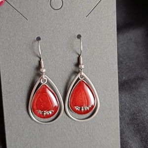 Denevéres csepp alakú fülbevaló - ékszer - fülbevaló - lógó csepp fülbevaló - Meska.hu