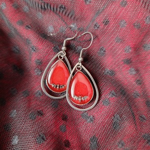 Denevéres csepp alakú fülbevaló - ékszer - fülbevaló - lógó csepp fülbevaló - Meska.hu