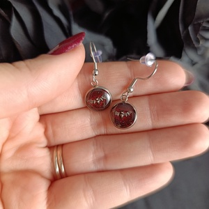 Gótikus fülbevaló denevérrel - ékszer - fülbevaló - lógós kerek fülbevaló - Meska.hu