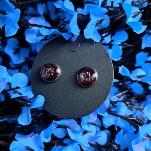 Red Velvet pókhálós fülbevaló - ékszer - fülbevaló - pötty fülbevaló - Meska.hu