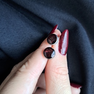 Red Velvet csillámos fülbevaló - ékszer - fülbevaló - pötty fülbevaló - Meska.hu