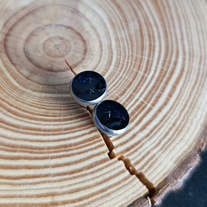 Rejtett csillagos fekete fülbevaló , Ékszer, Fülbevaló, Pötty fülbevaló, Ékszerkészítés, MESKA