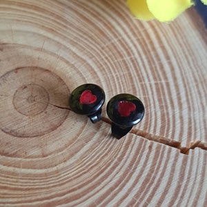 'inlove' fekete mini fülbevló, Ékszer, Fülbevaló, Pötty fülbevaló, Ékszerkészítés, MESKA