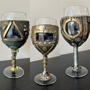 Steampunk boros szett - otthon & életmód - konyhafelszerelés, tálalás - tálalás - boros poharak, szettek - Meska.hu