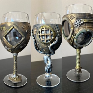 Steampunk boros szett - otthon & életmód - konyhafelszerelés, tálalás - tálalás - boros poharak, szettek - Meska.hu