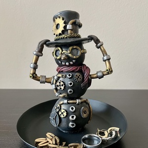 Steampunk hóember - otthon & életmód - dekoráció - asztal és polc dekoráció - asztaldísz - Meska.hu