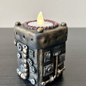 Steampunk mécsestartó - Meska.hu