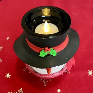 Hóember gyertyatartó - otthon & életmód - gyertya, illat, aroma - gyertyatartó - Meska.hu