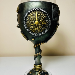 Steampunk borospohár , Otthon & Életmód, Konyhafelszerelés, tálalás, Tálalás, Boros poharak, szettek, Gyurma, MESKA