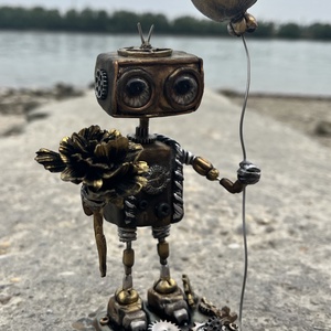 Steampunk robot - otthon & életmód - dekoráció - asztal és polc dekoráció - asztaldísz - Meska.hu